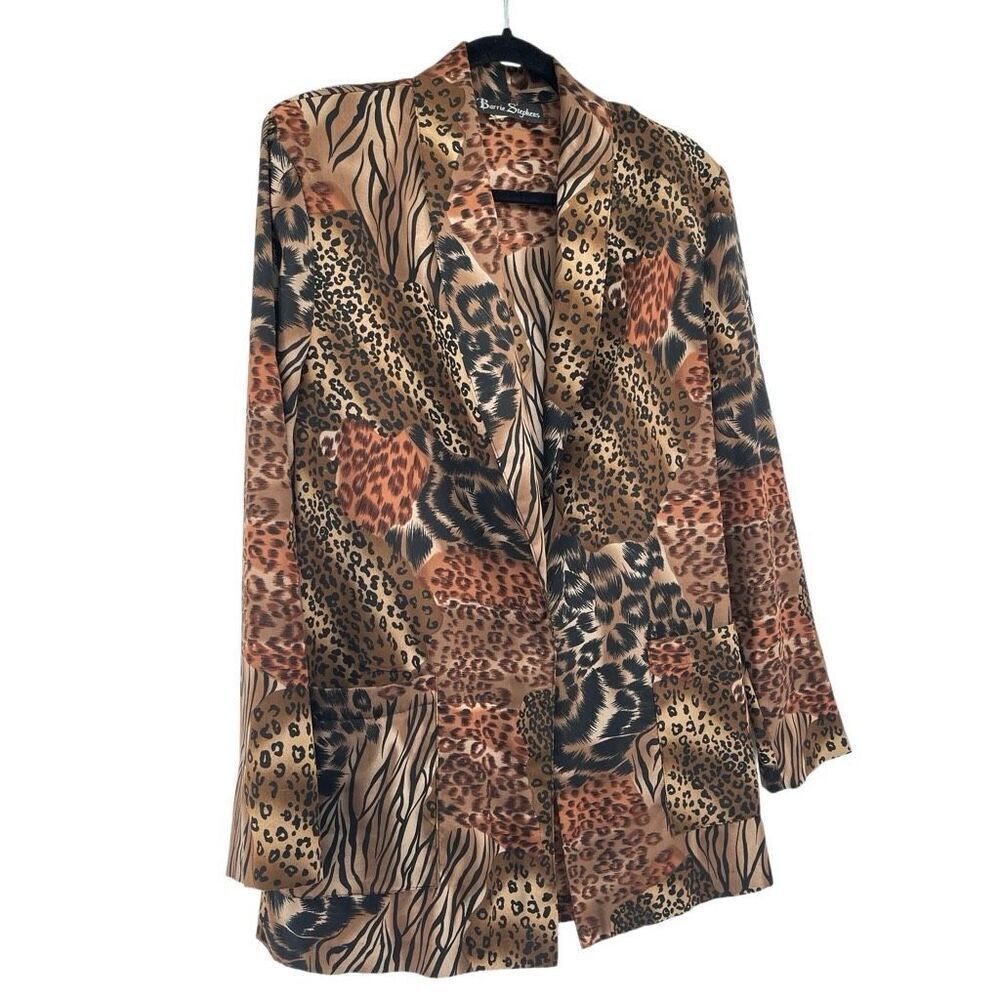 Vintage Barrie Stephens Animal Print Blazer Size 8 | Lightweight Jacket - Picture 9 of 14
